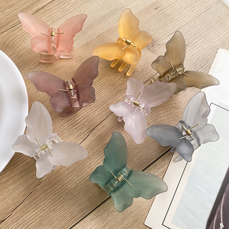 Wholesale Fashion Women Hair Accessories Clear Acrylic Hair Clips Transparent Butterfly Plastic Hair Claw